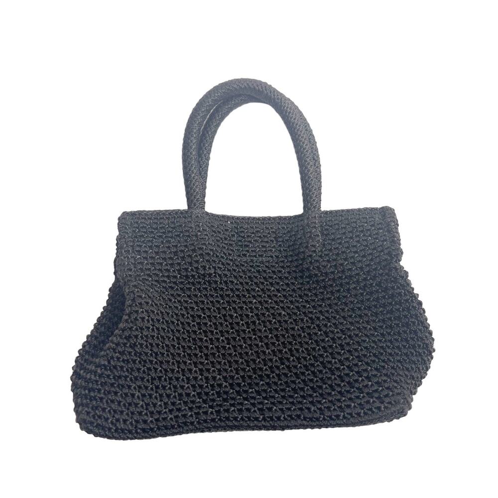 Vintage Y2K The Sak Elliott Lucca Black Crochet Bag Hobo Small Handbag Purse